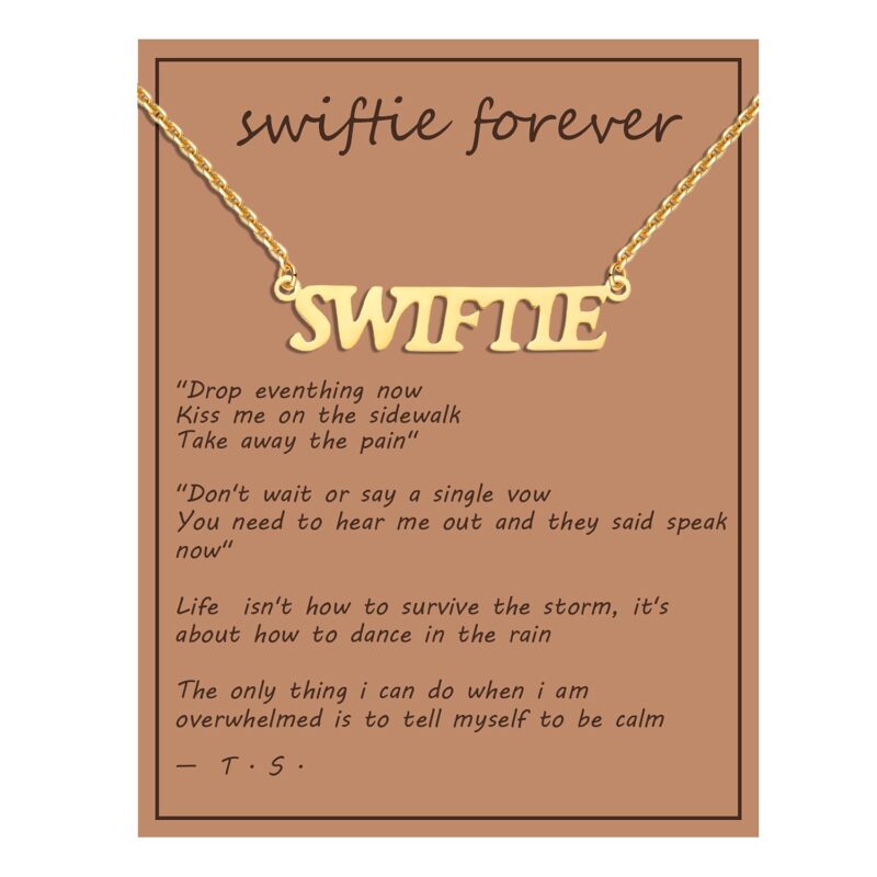 Swiftie Necklace – Gold and Silver Stainless Steel, Inspired by Taylor Swift | 16" Chain, Waterproof & Non-Tarnish - Image 14