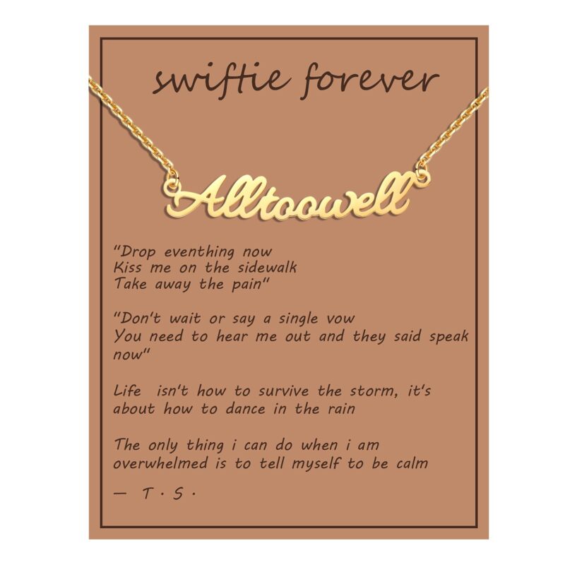 Swiftie Necklace – Gold and Silver Stainless Steel, Inspired by Taylor Swift | 16" Chain, Waterproof & Non-Tarnish - Image 16