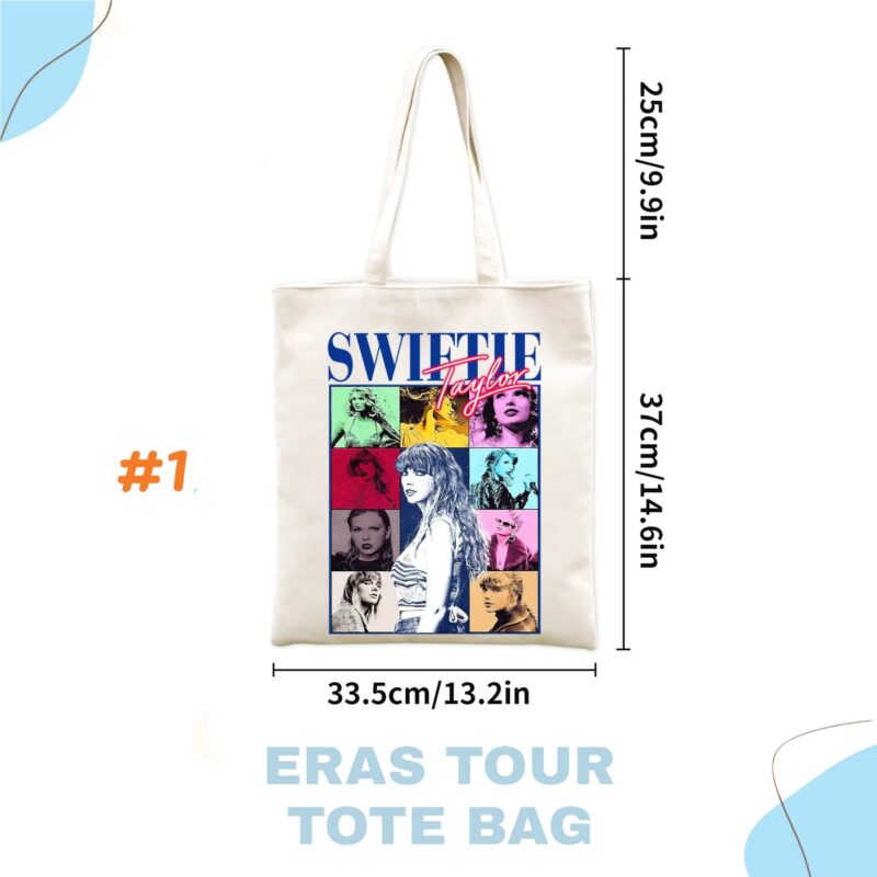 Taylor Swift Eras Tour Inspired Canvas Tote Bag – 100% Cotton - Image 3