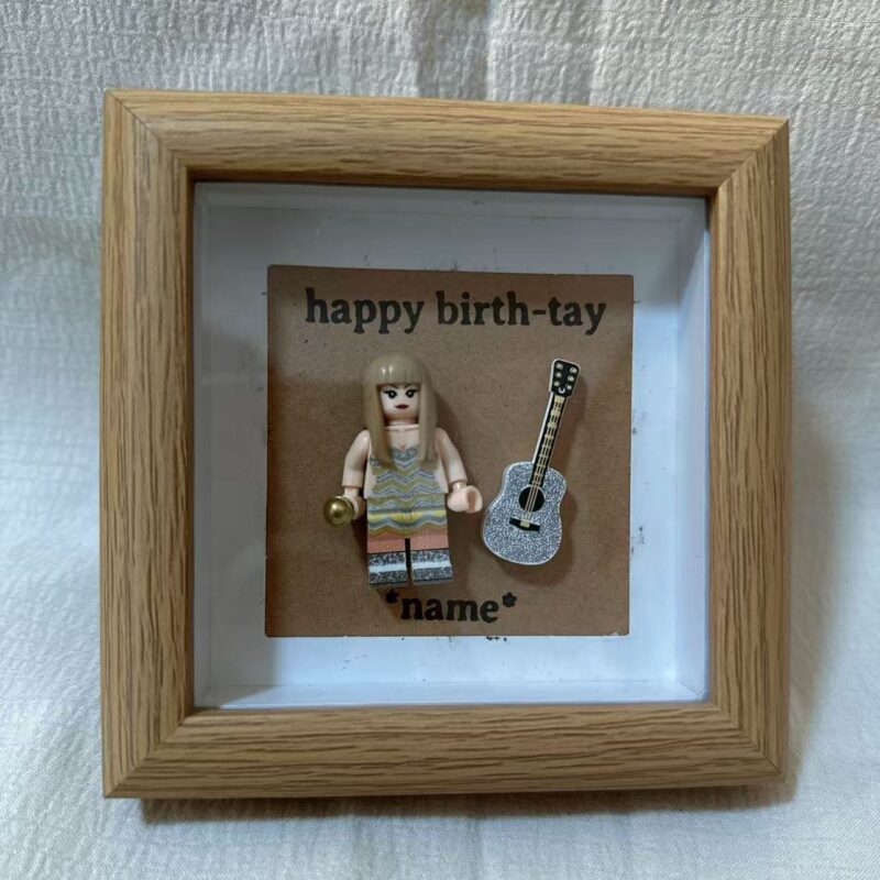 Hand Stamped Taylor Swift Minifigure Birthday Frame - Image 4