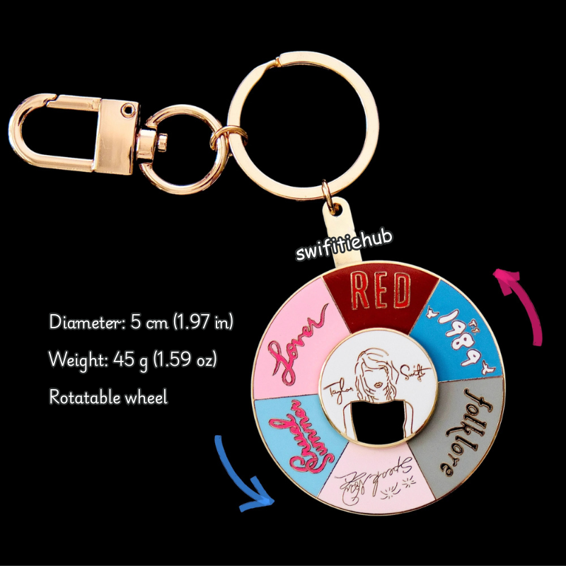 Taylor Swift Eras Album Wheel Keychain | Rotatable Spinner | Swiftie Merch Gift