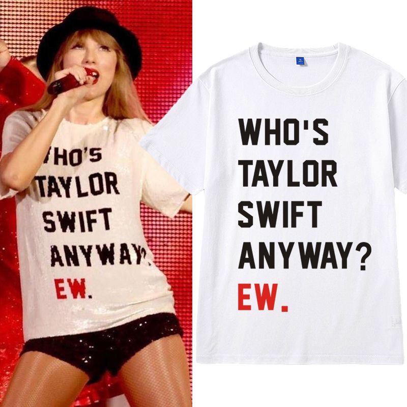 White Taylor Swift 22MV concert unisex T-shirt, 100% cotton, featuring "NOT A LOT GOING ON AT THE MOMENT" and other iconic text designs.