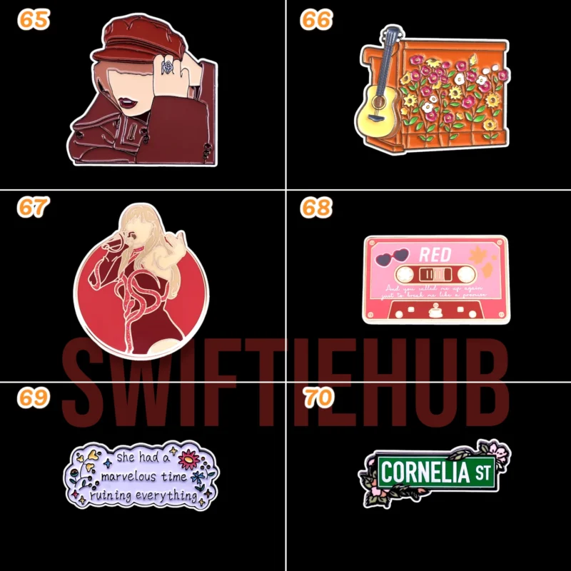 Taylor Swift Enamel Pin Set #11 | #65 - #70 | Eras Tour Merch