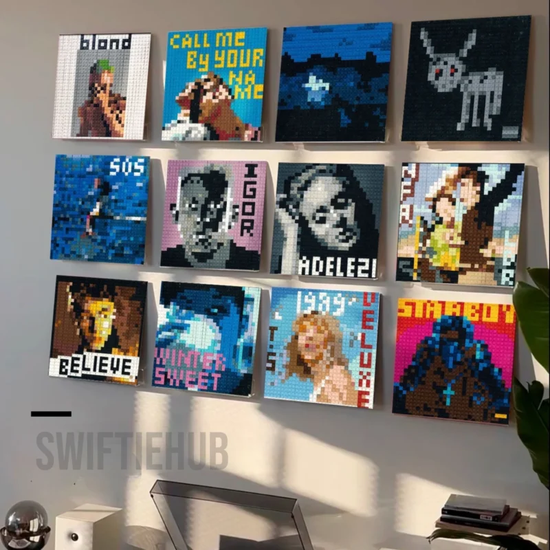 Taylor Swift Album Cover Pixel Art Kit | DIY Block Decor for Swifties