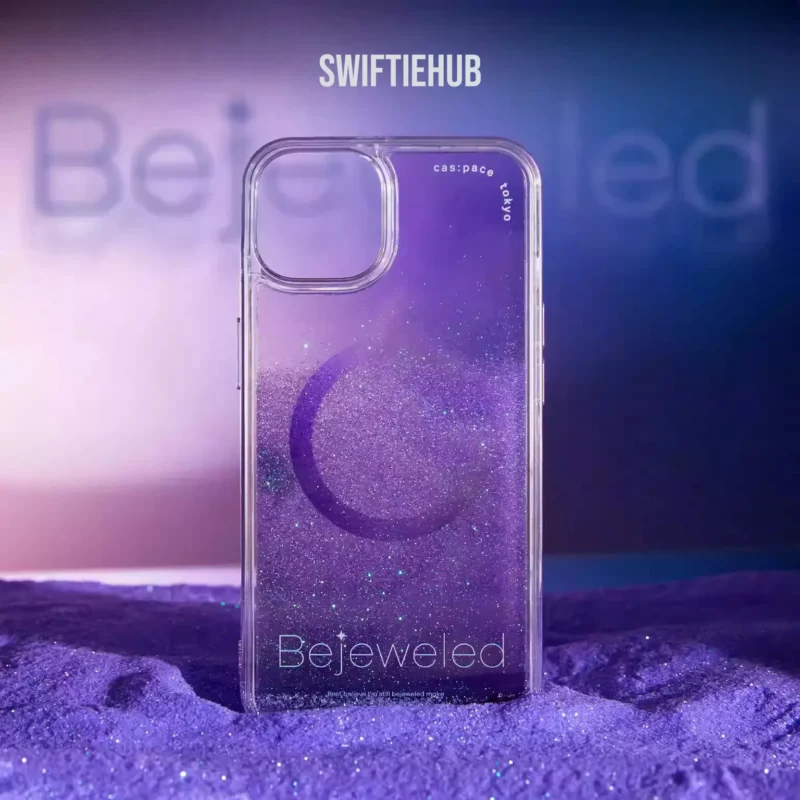 Bejeweled Purple Glitter Liquid Phone Case | Flowing Sand Sparkle Case | Purple Liquid Glitter iPhone Cover