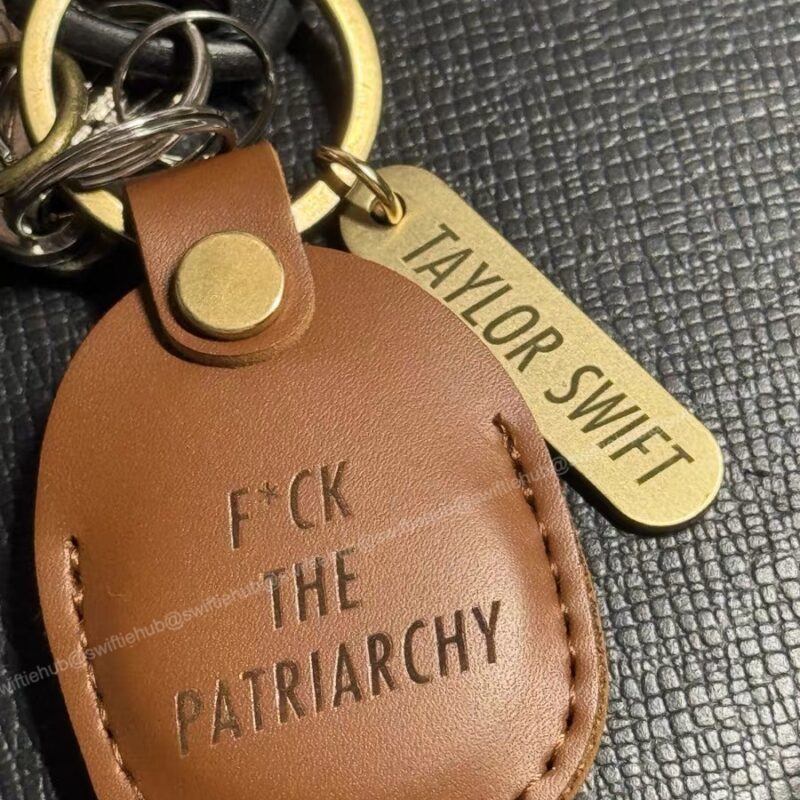 🔑 Fuck the Patriarchy Leather Keychain｜RED-Inspired | Genuine Leather | Airtag Compatible