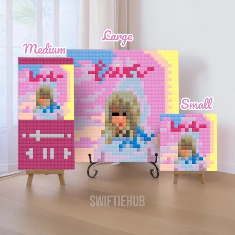 Taylor Swift Pixel Art Building Blocks Mosaic Kit | 6 Iconic Album Era Portraits - 3 Sizes DIY Assembly Pack