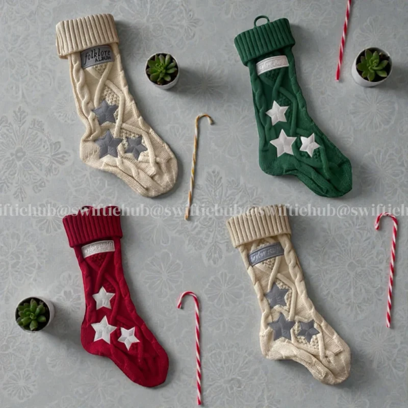 Taylor Swift Embroidered Knit Christmas Stocking - Official Merch Style (3 Colors)
