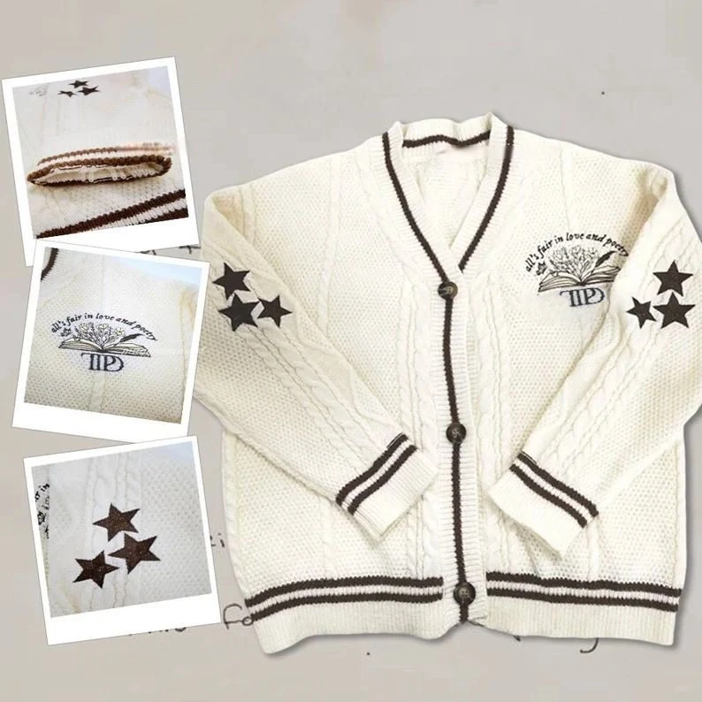 TTPD Cardigan | Taylor Swift Inspired "The Tortured Poets Department" Knit Sweater