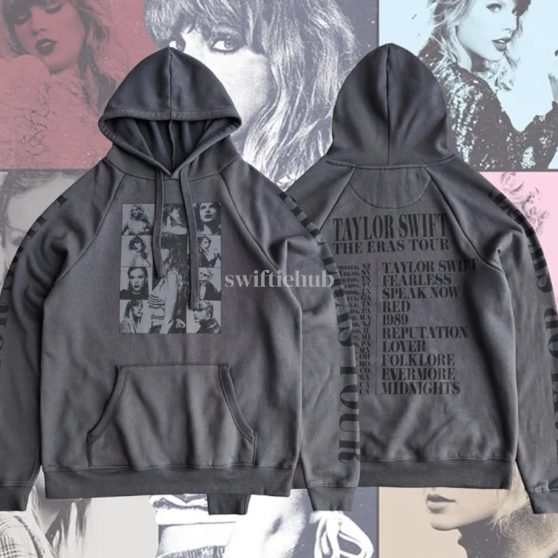 The Eras Tour Official Style Charcoal Grey Fleece Hoodie - Winter Edition