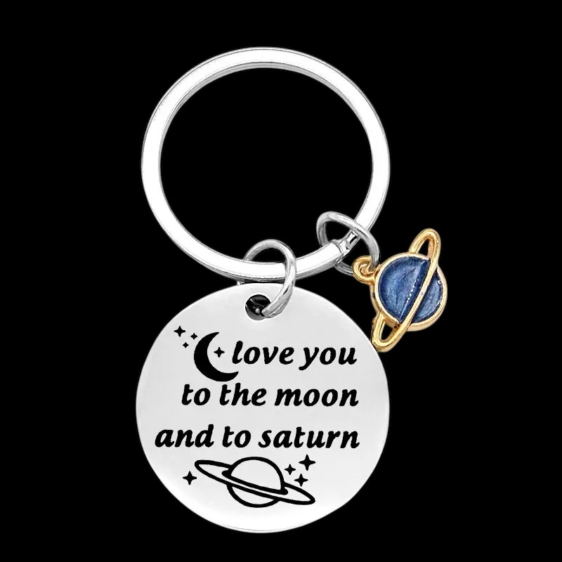 love you to the moon and to saturn Keychain | Seven Lyric Inspired Jewelry