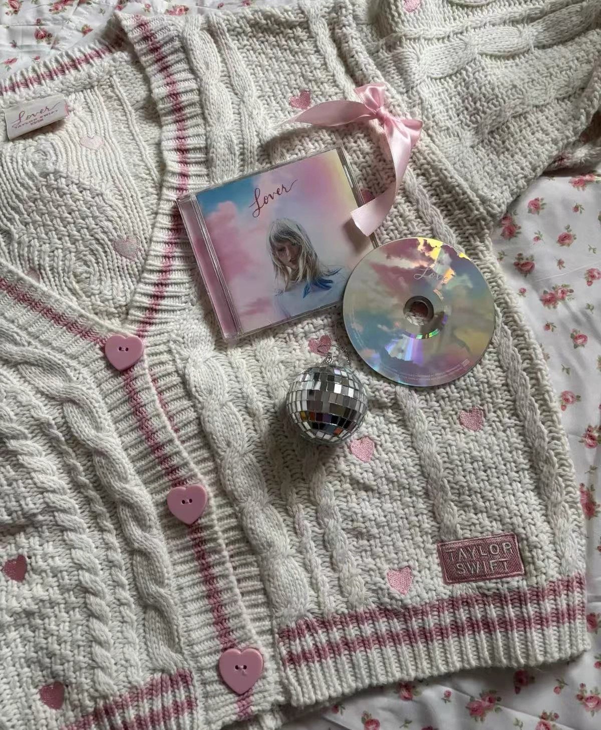 Lover Inspired Pink Heart Embroidery Knit Cardigan - Image 6