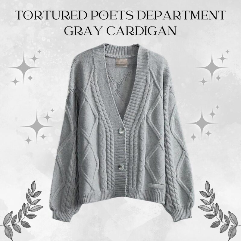 The Tortured Poets Department TTPD Gray Star Cardigan