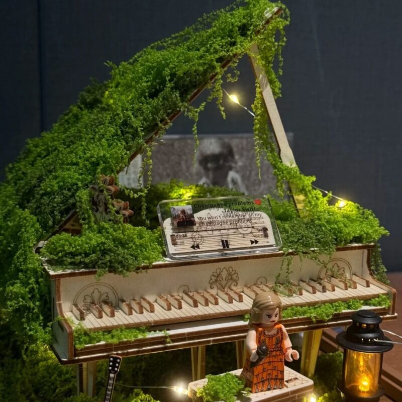 Evermore Inspired Mossy Piano 3D Wooden Puzzle - The "Champagne Problems" Miniature Set