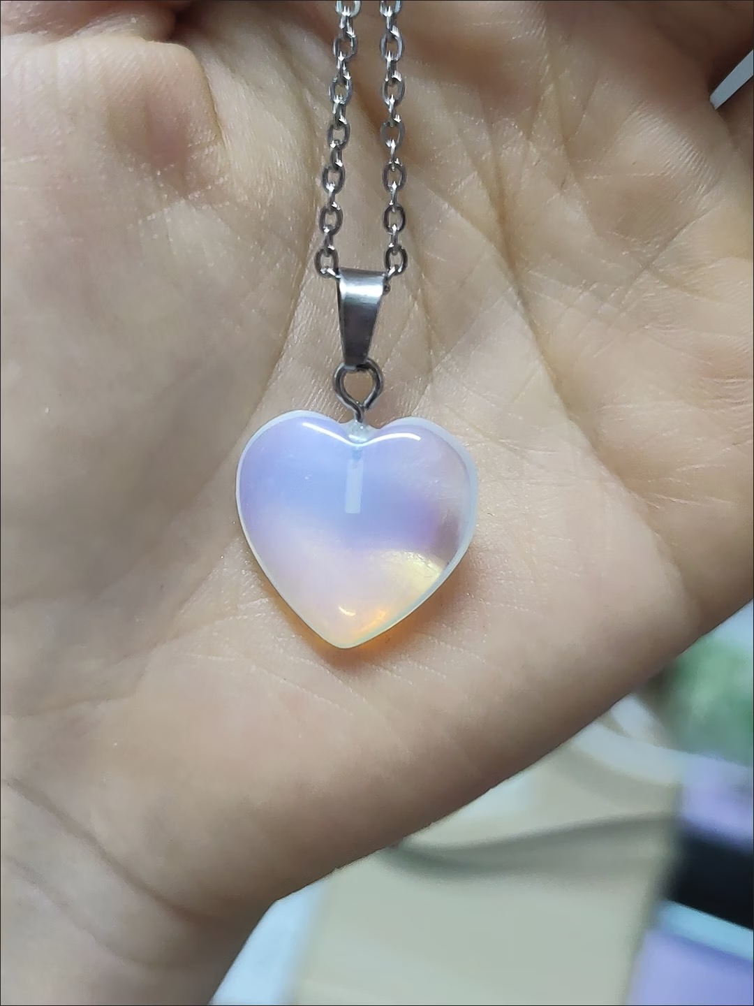 Taylor Swift Style Opalite Heart Pendant Necklace | Swiftie Music Video Inspired Collar Necklace - Image 5