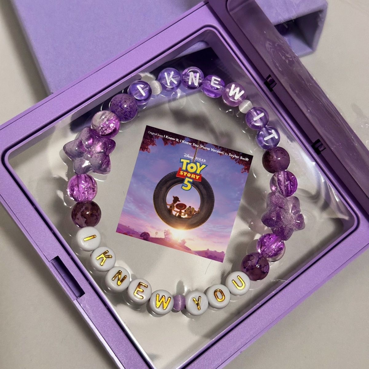 "I Knew It, I Knew You" Toy Story 5 Themed Taylor Swift Friendship Bracelet with Matching Display Box - Image 2