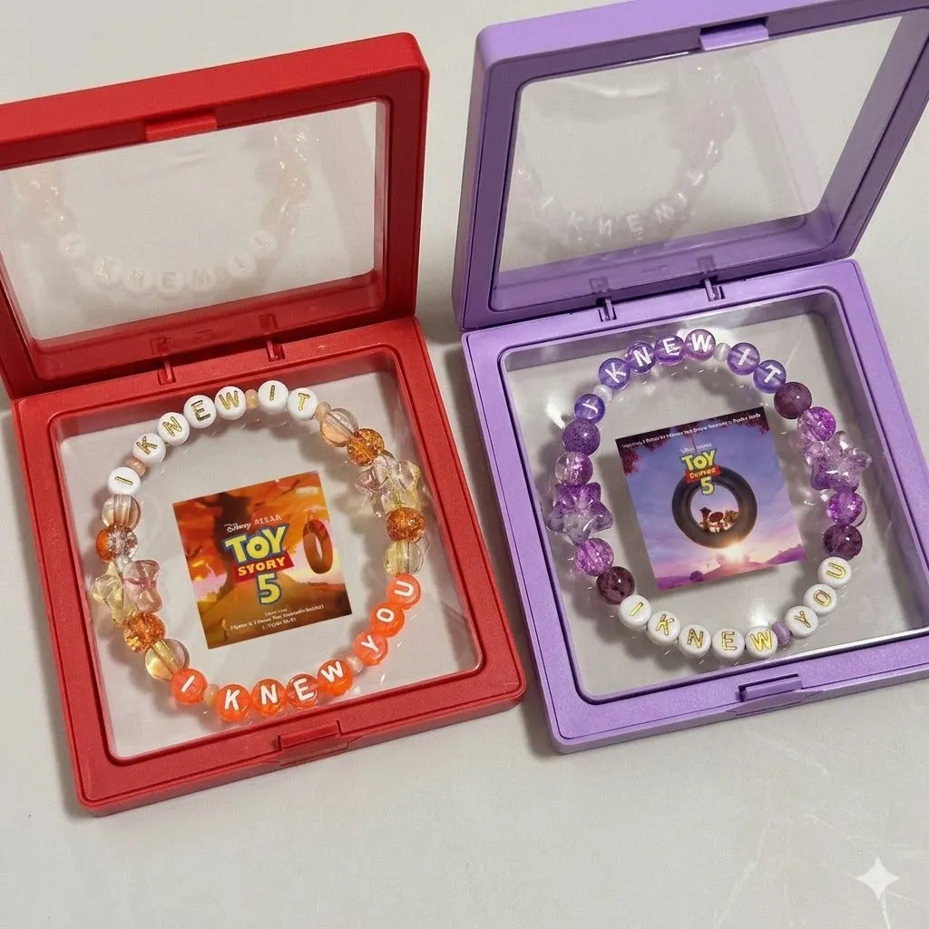 "I Knew It, I Knew You" Toy Story 5 Themed Taylor Swift Friendship Bracelet with Matching Display Box - Image 3