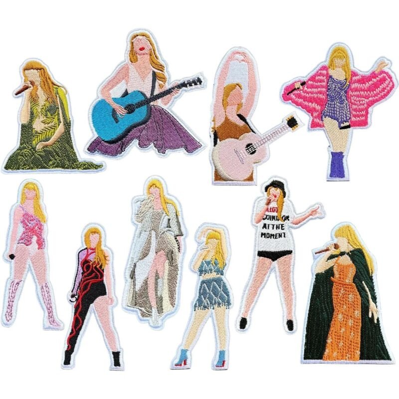 Taylor Swift Eras Tour Embroidered Patches Set#1 | 10pcs | Iron-On Sew-On