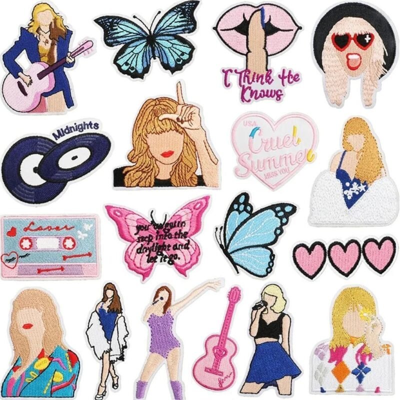 Taylor Swift Era Inspired Embroidered Patches Set#3 | 18pcs | Iron-On Sew-On