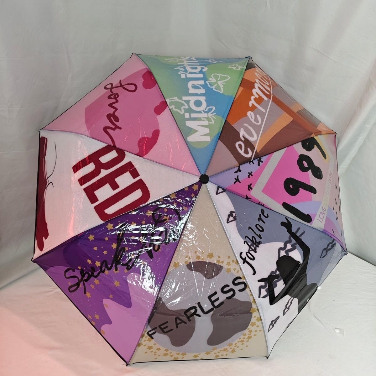 Taylor Swift Eras Collage Folding Umbrella | 1989 Red Fearless Rain & Sun Umbrella| Single-Sided - Image 5
