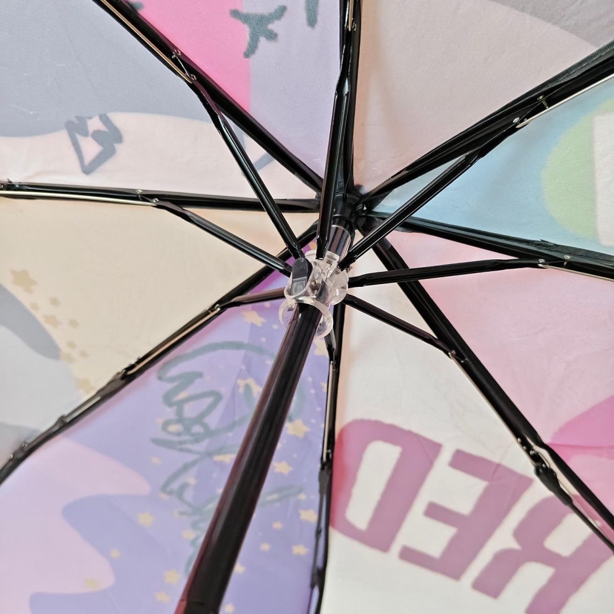 Taylor Swift Eras Collage Folding Umbrella | 1989 Red Fearless Rain & Sun Umbrella| Single-Sided - Image 2