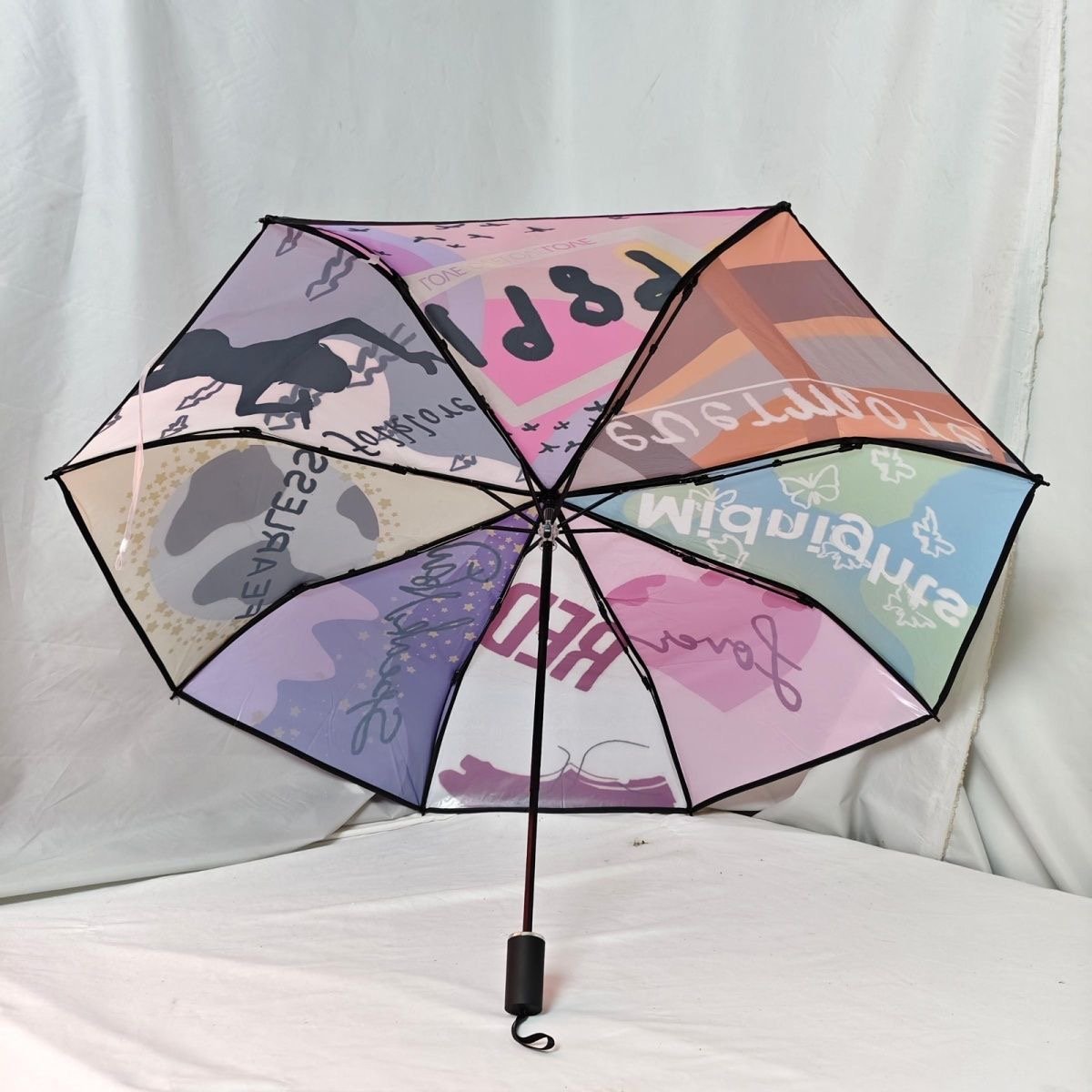 Taylor Swift Eras Collage Folding Umbrella | 1989 Red Fearless Rain & Sun Umbrella| Single-Sided - Image 6