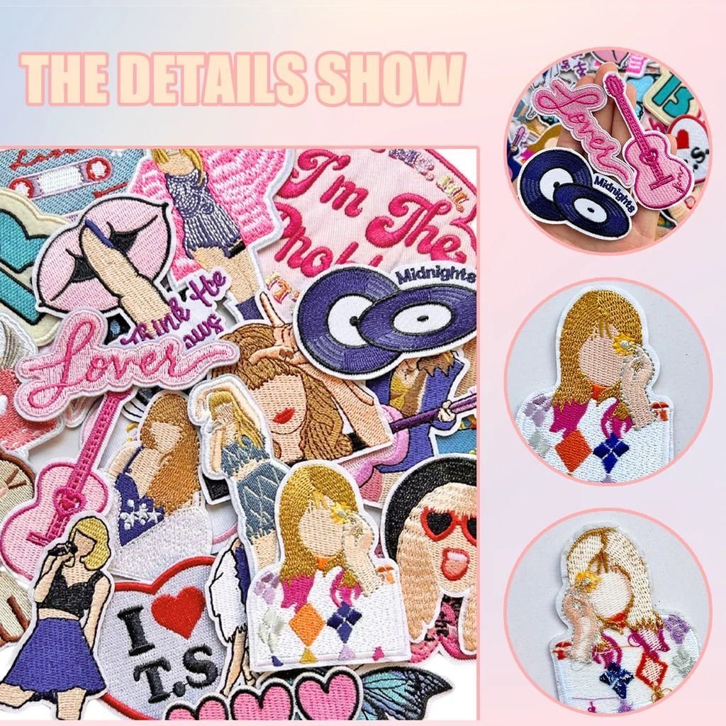Taylor Swift Era Inspired Embroidered Patches Set#3 | 18pcs | Iron-On Sew-On - Image 3