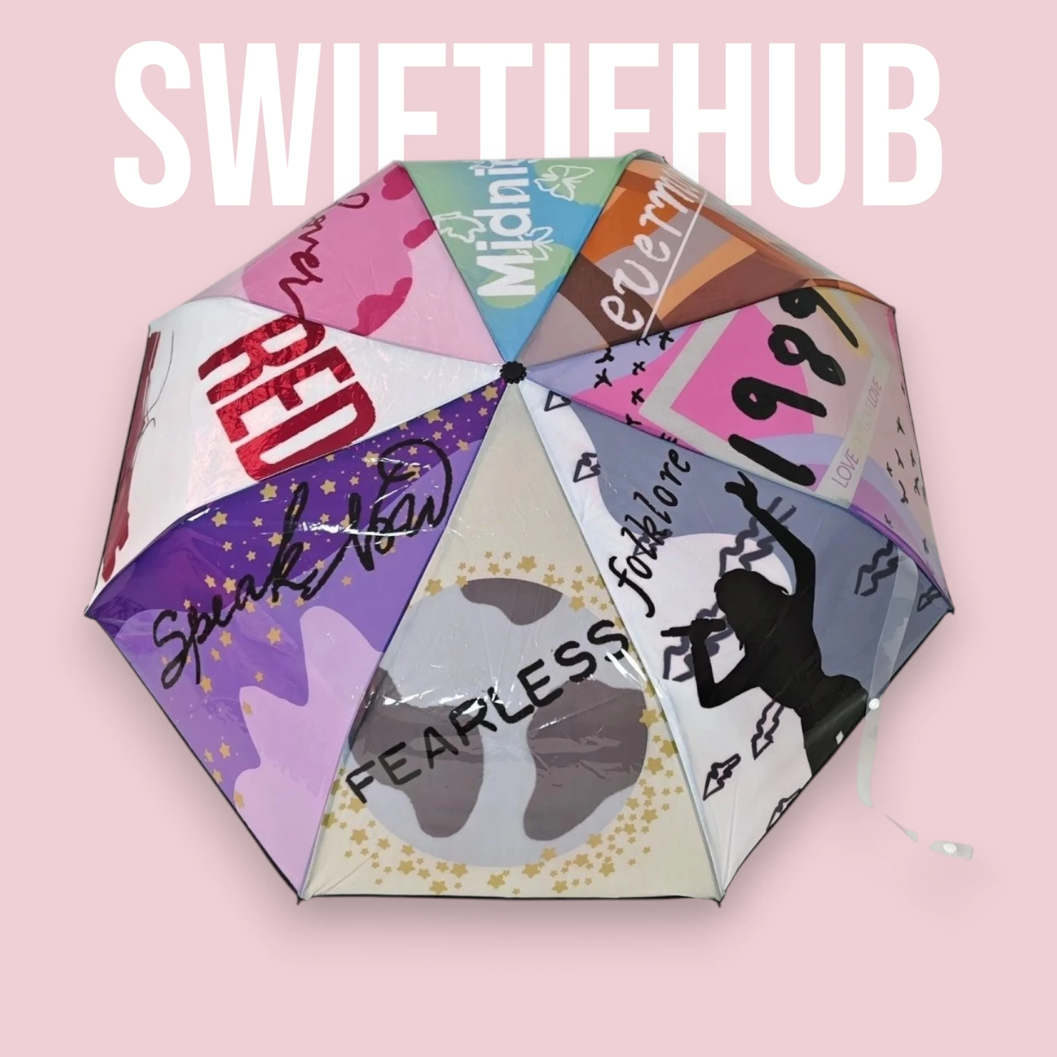 Taylor Swift Eras Collage Folding Umbrella | 1989 Red Fearless Rain & Sun Umbrella| Single-Sided