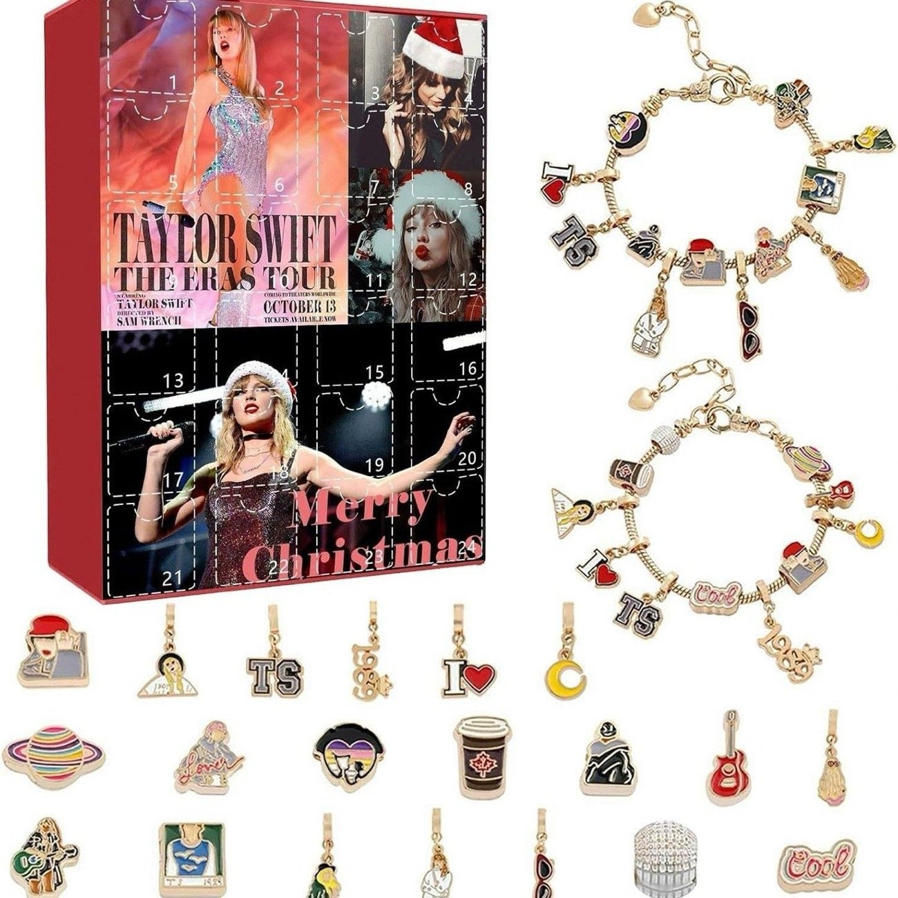 Eras Tour Inspired Advent Calendar | 24 Days Christmas Countdown Charm Bracelet Kit - Image 8