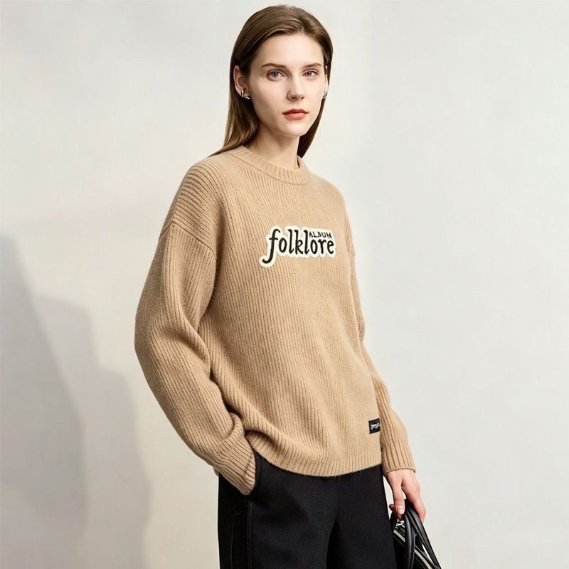 Folklore Inspired Oversized Chenille Crew Neck Sweater - Image 8