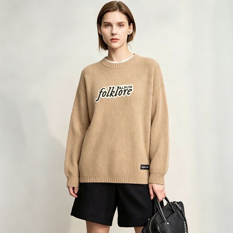Folklore Inspired Oversized Chenille Crew Neck Sweater - Image 9