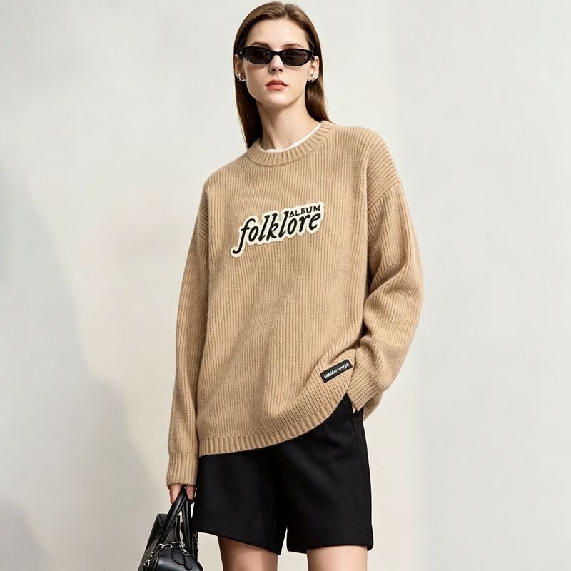 Folklore Inspired Oversized Chenille Crew Neck Sweater - Image 6