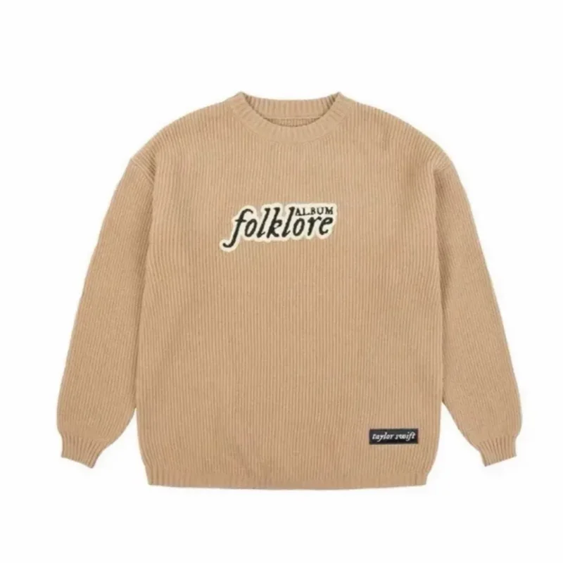 Folklore Inspired Oversized Chenille Crew Neck Sweater