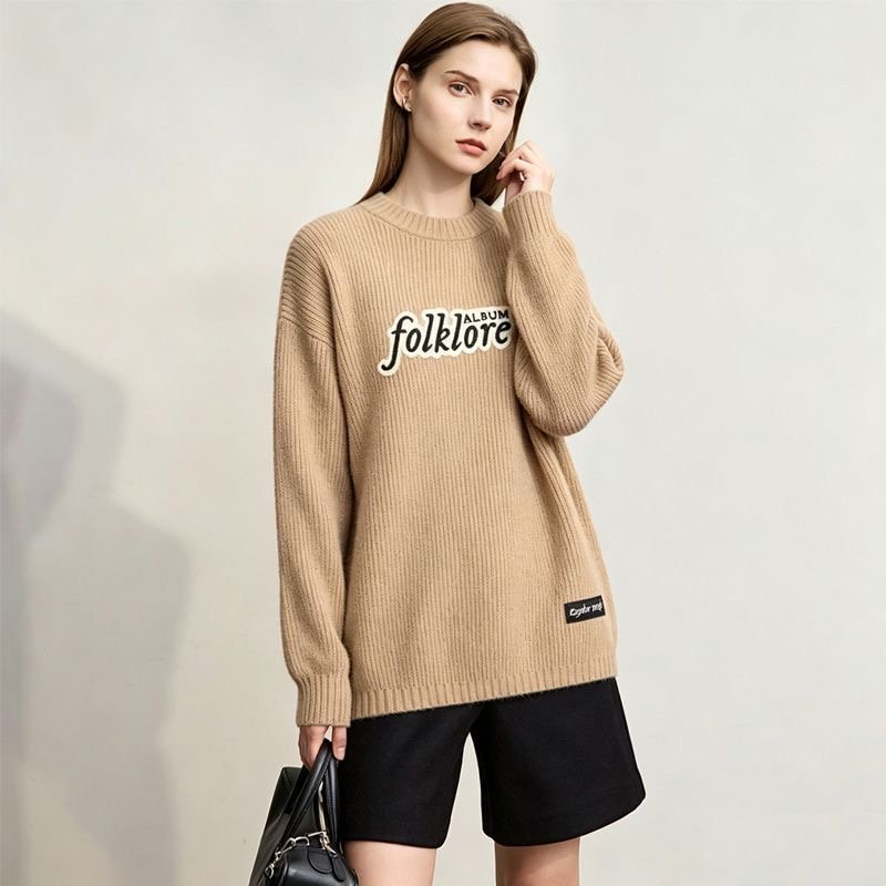 Folklore Inspired Oversized Chenille Crew Neck Sweater - Image 7