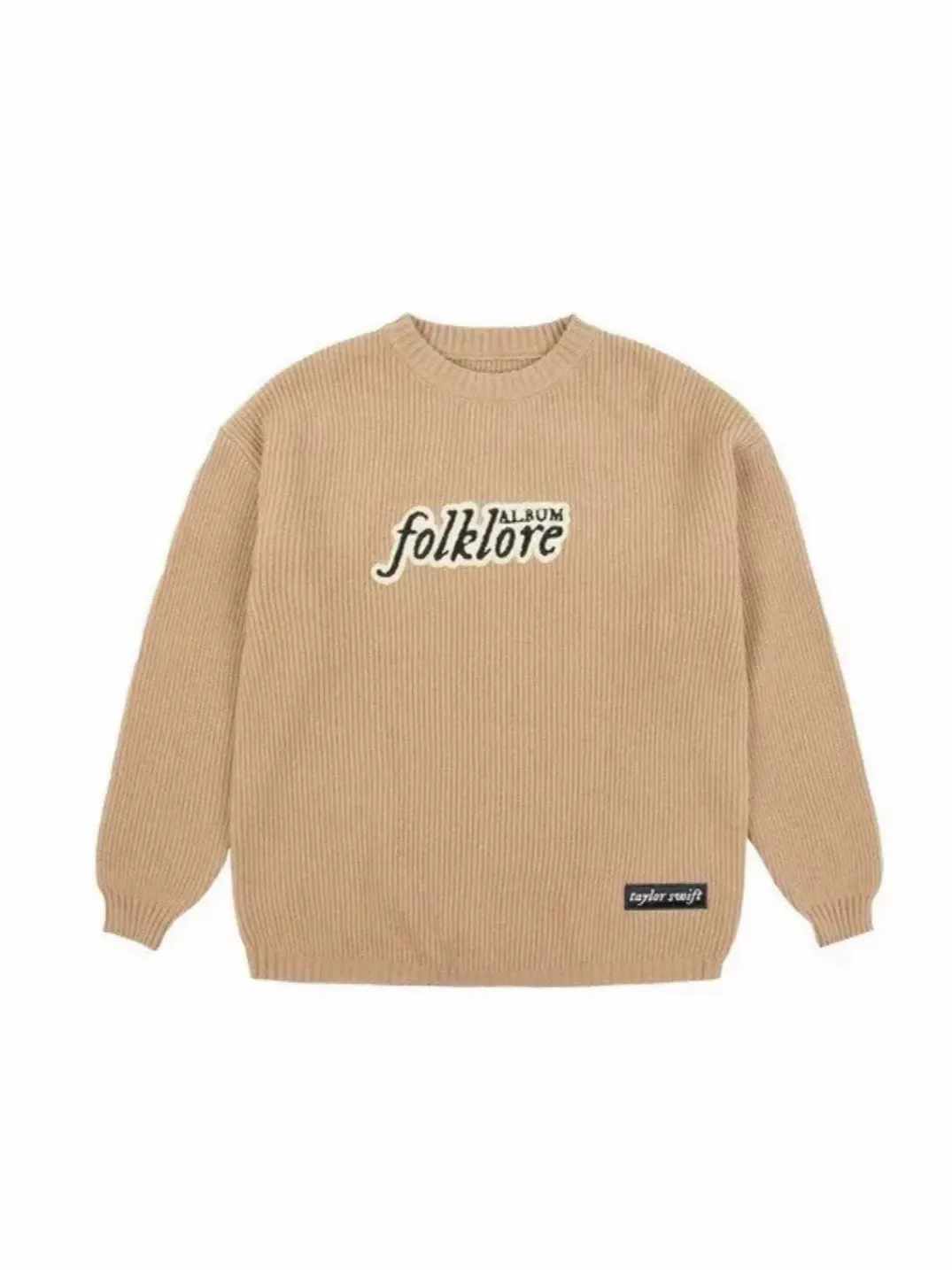 Folklore Inspired Oversized Chenille Crew Neck Sweater