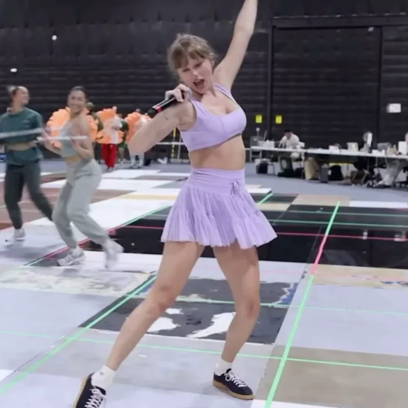 Eras Tour Rehearsal Same Style | Pleated Tennis Skirt | High-Waist Tie Skort