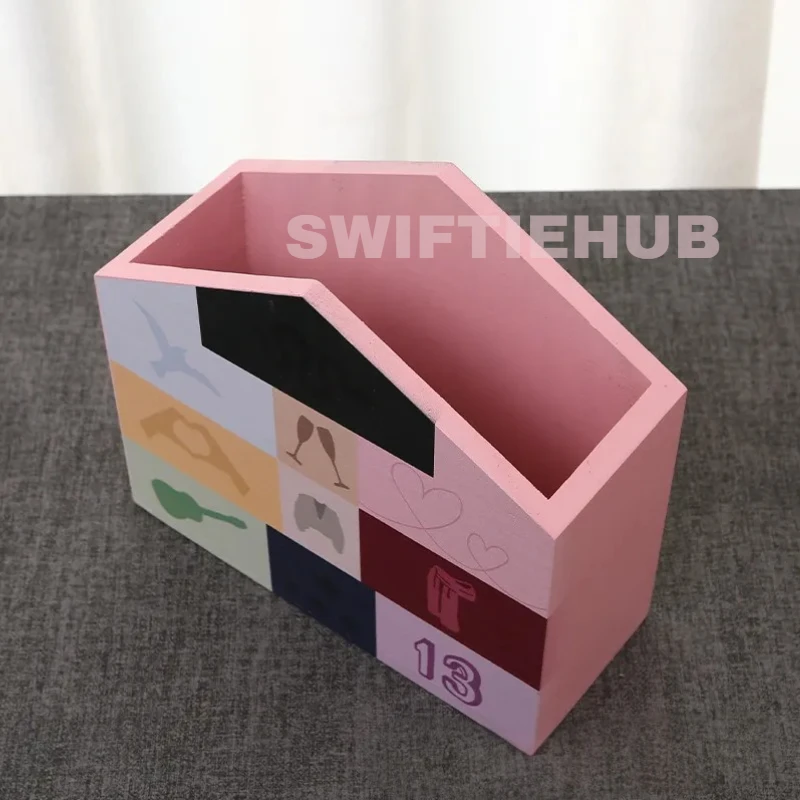 Eras Inspired House-Shaped Wooden Storage Box | Symbol Grid Makeup Organizer - Image 3