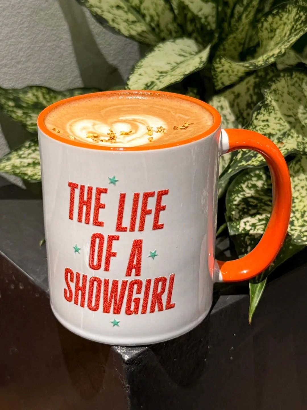 The Life of a Showgirl Era Inspired Mug | Orange Handle & Interior | Ceramic Coffee Cup