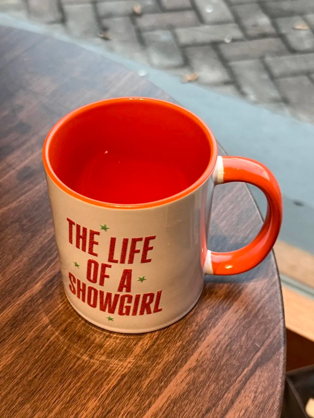 The Life of a Showgirl Era Inspired Mug | Orange Handle & Interior | Ceramic Coffee Cup - Image 5