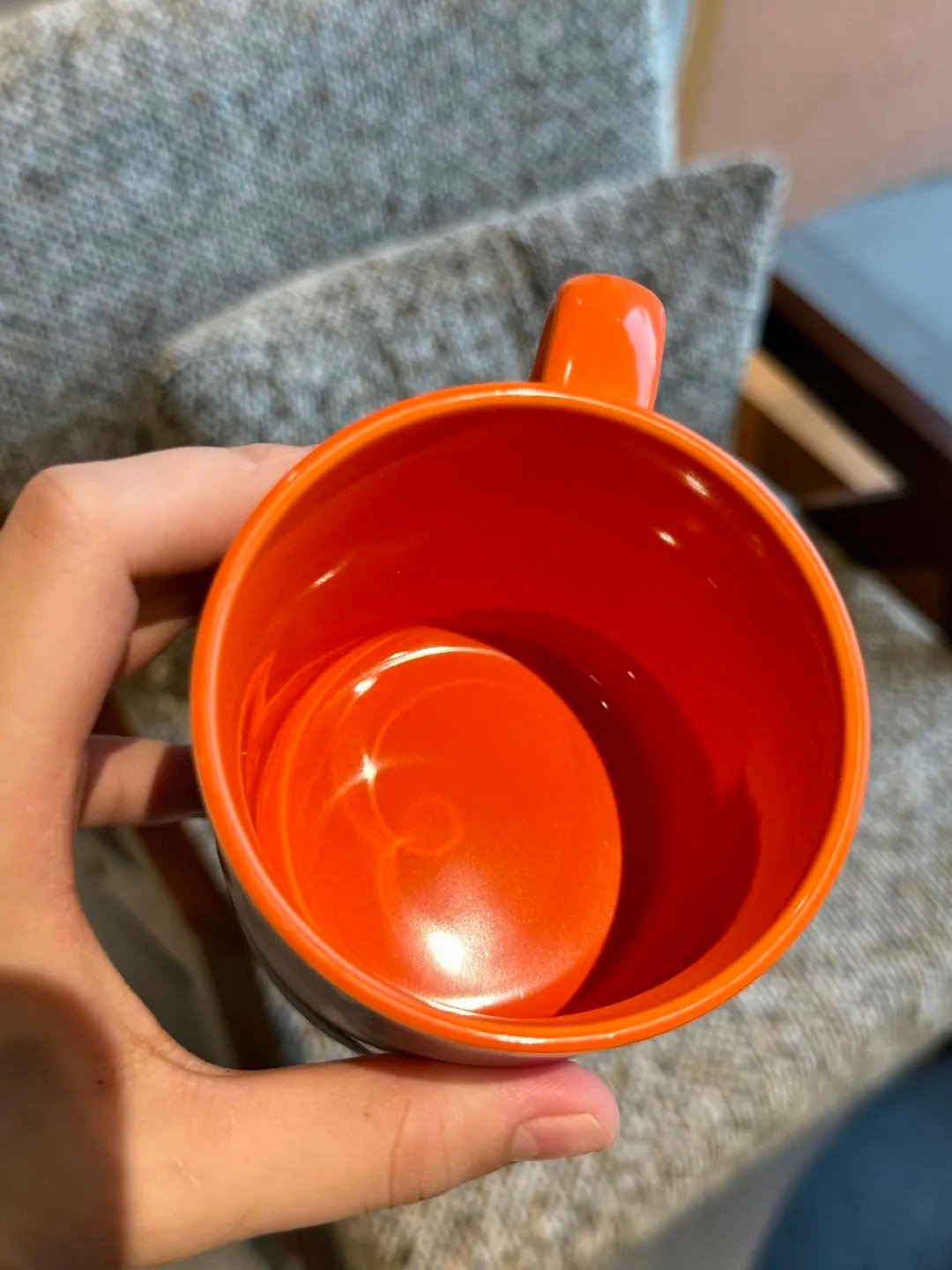 The Life of a Showgirl Era Inspired Mug | Orange Handle & Interior | Ceramic Coffee Cup - Image 6