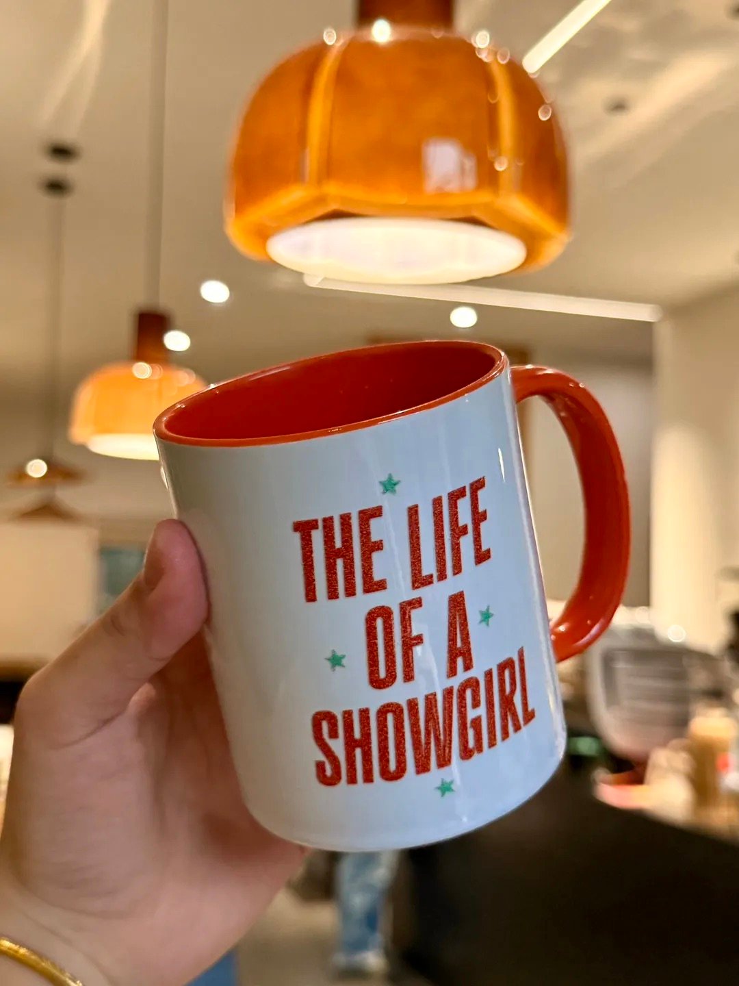 The Life of a Showgirl Era Inspired Mug | Orange Handle & Interior | Ceramic Coffee Cup - Image 7