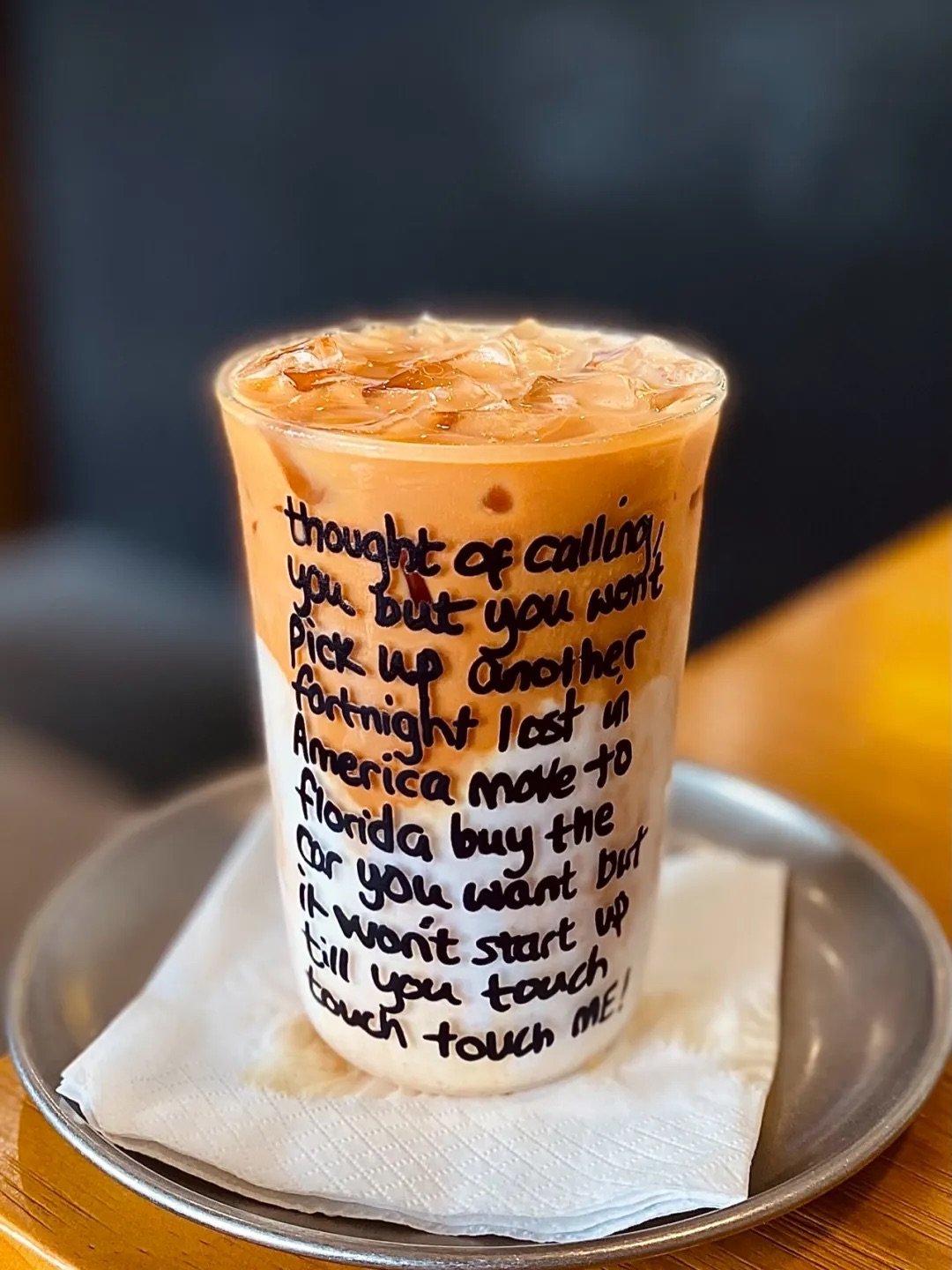Fortnight Lyric Inspired Glass Cup | Handwritten Style Design | Borosilicate Iced Coffee Glass