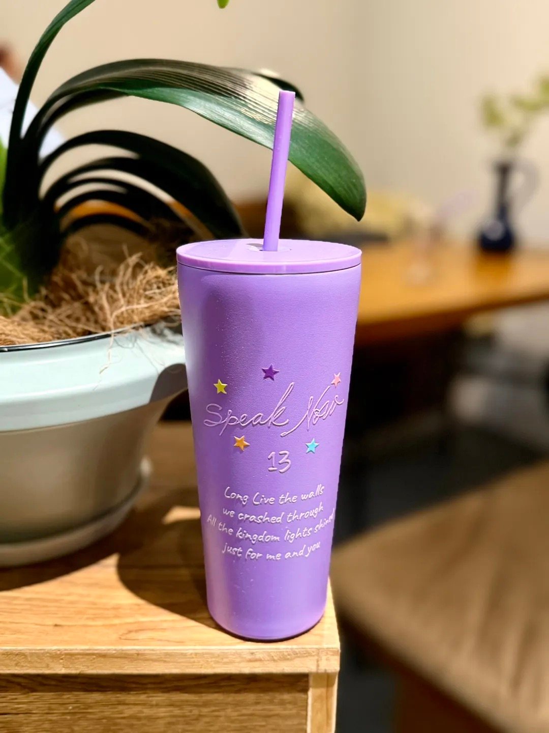 Speak Now Era Inspired Tumbler | Purple Stars Design | 24 oz (710ml) Insulated Stainless Steel Cup with Straw - Image 9