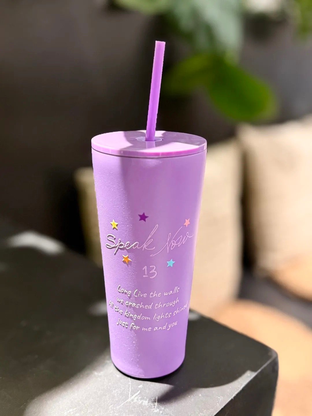 Speak Now Era Inspired Tumbler | Purple Stars Design | 24 oz (710ml) Insulated Stainless Steel Cup with Straw - Image 6