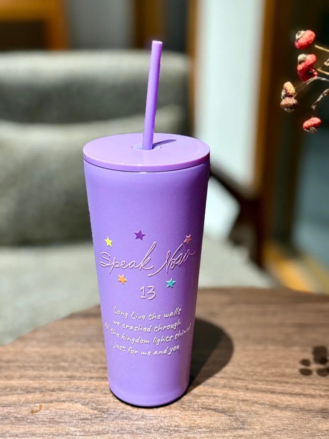 Speak Now Era Inspired Tumbler | Purple Stars Design | 24 oz (710ml) Insulated Stainless Steel Cup with Straw - Image 8