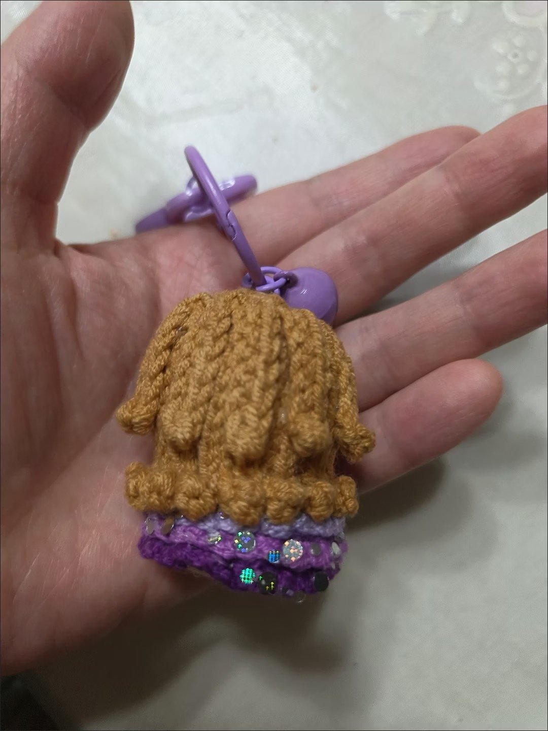 Handmade Enchanted Inspired Crochet Doll Charm | 1.6-2in / 4-5cm | Keychain & Bag Charm - Image 6