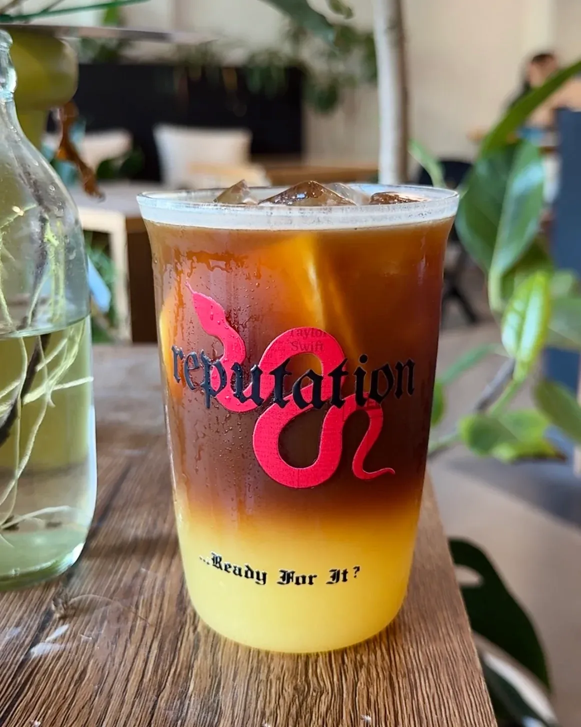 Reputation Inspired Crimson Snake Glass Cup | 16oz / 470ml with Red Silicone Straw - Image 2