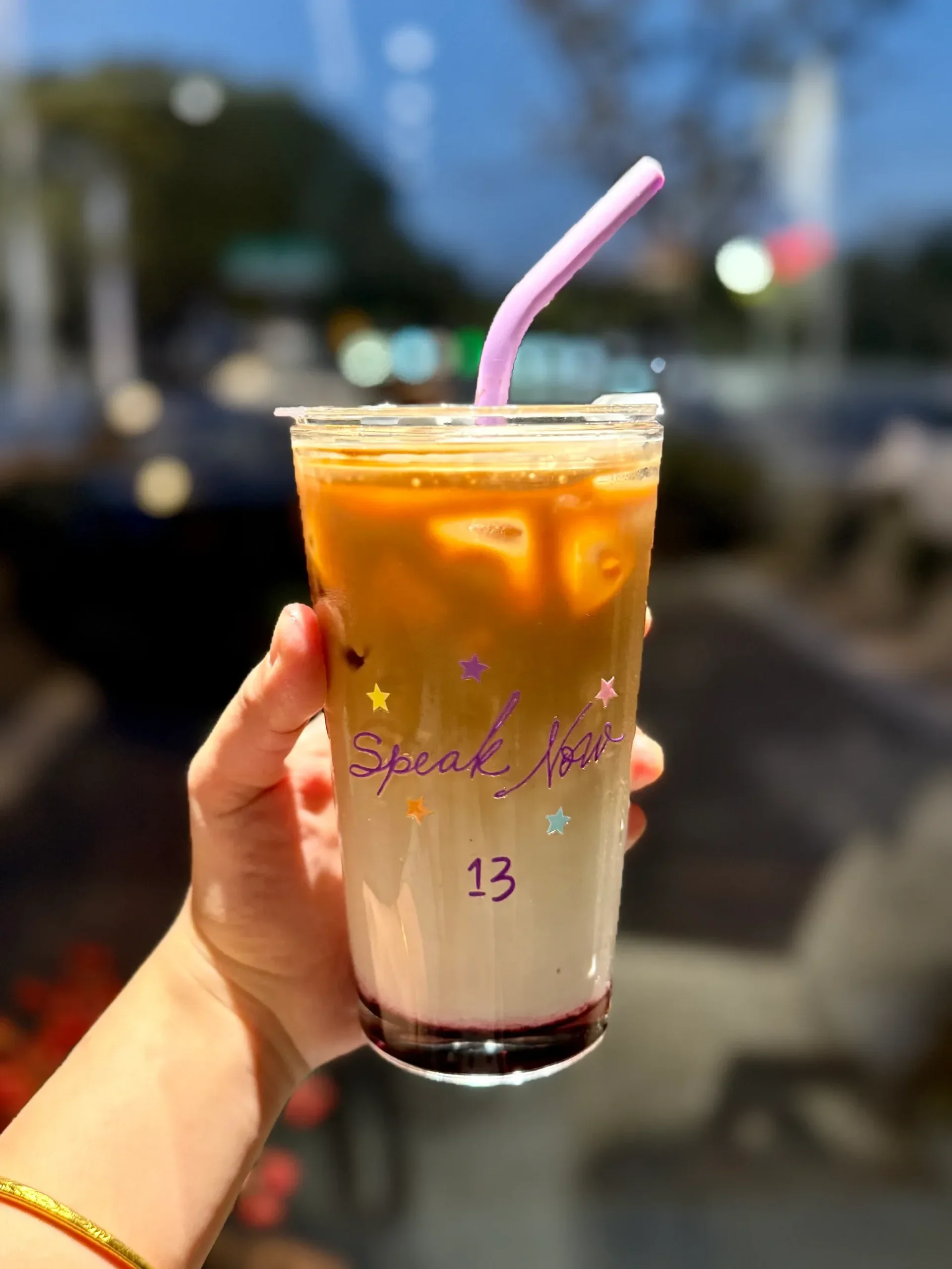 Speak Now Inspired Purple Starry Glass Tumbler | 17.6oz / 520ml with Lid & Purple Silicone Straw - Image 5