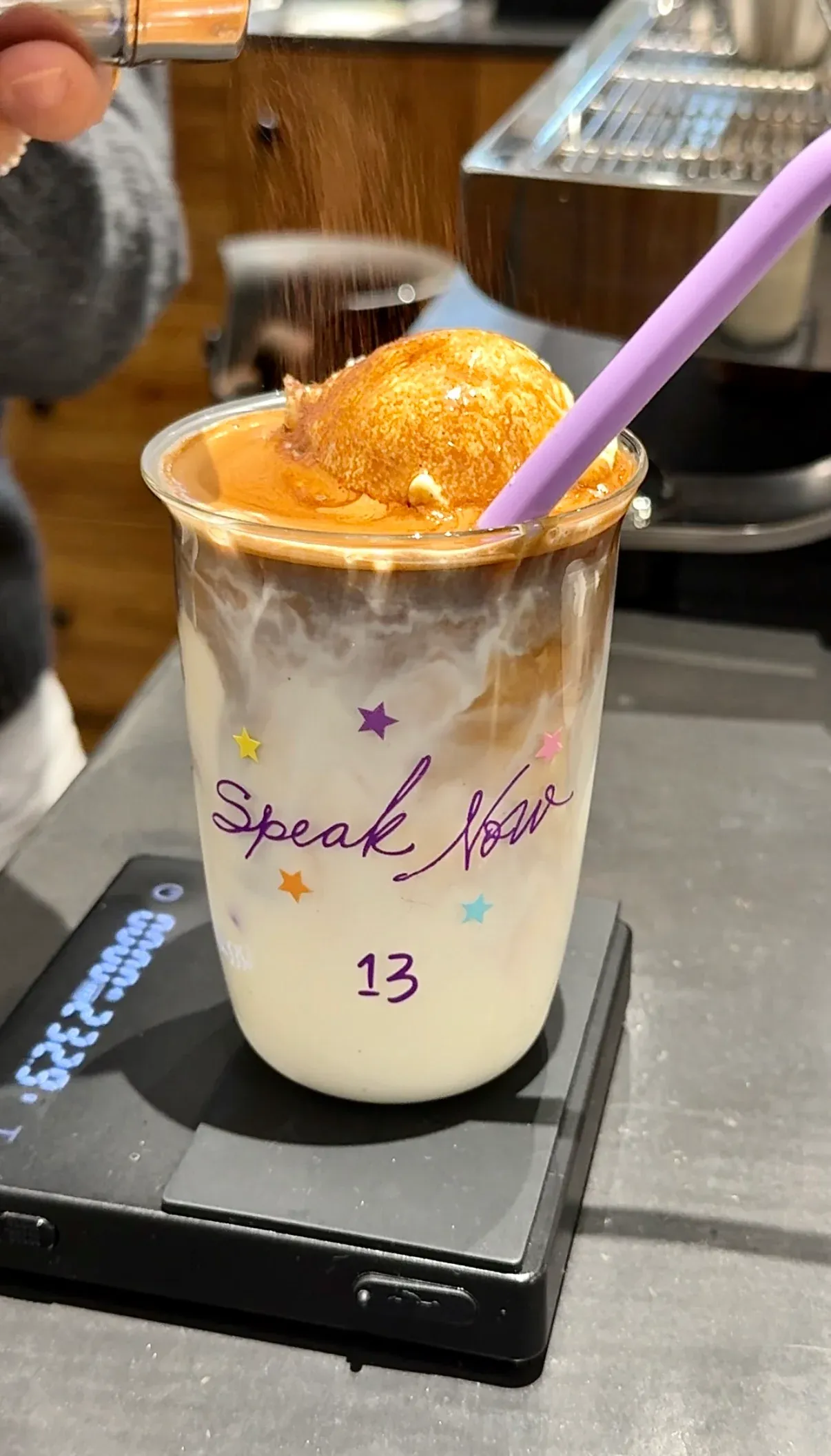 Speak Now Inspired Purple Starry Glass Cup | 16oz / 470ml with Purple Silicone Straw