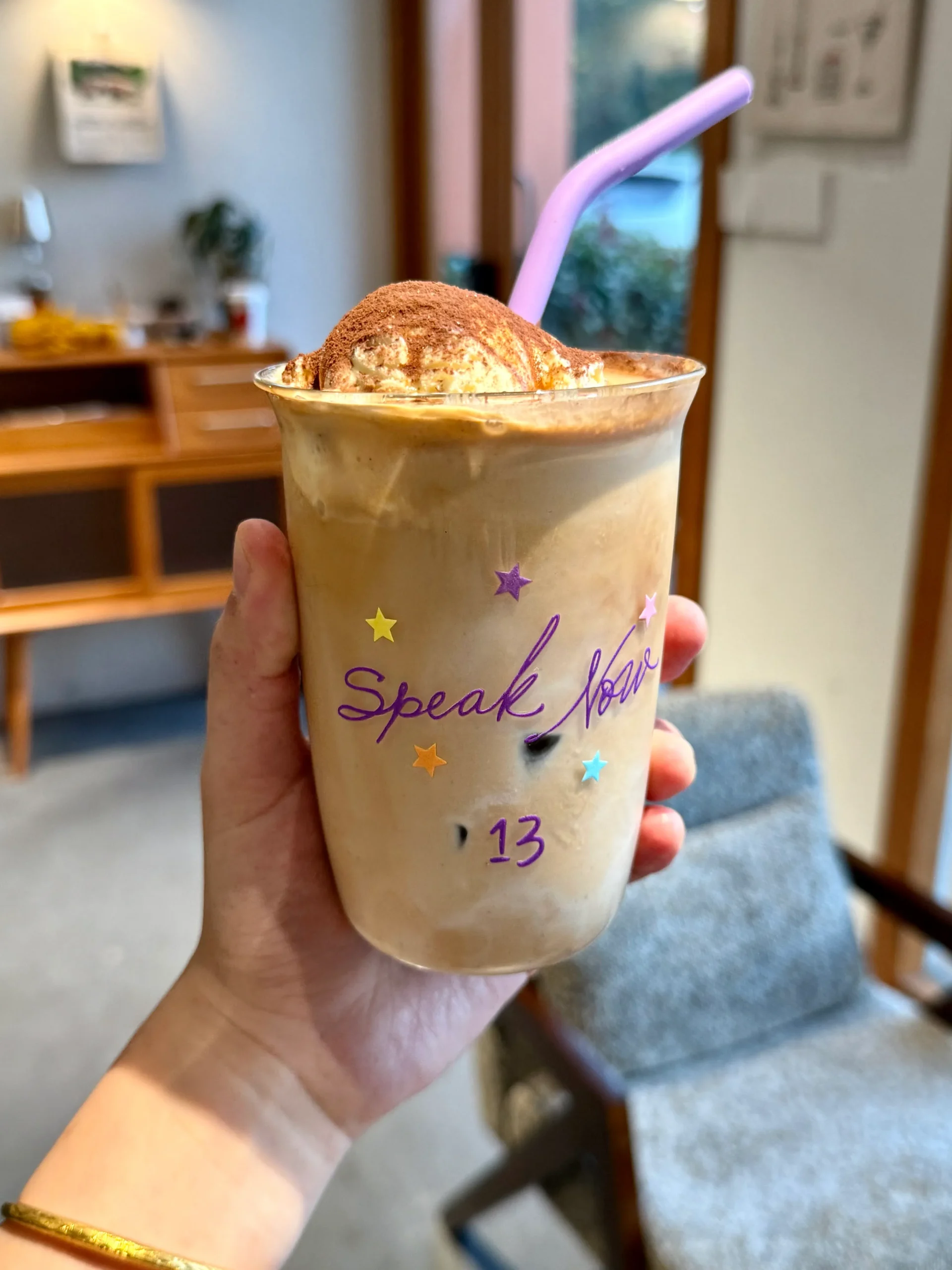 Speak Now Inspired Purple Starry Glass Cup | 16oz / 470ml with Purple Silicone Straw - Image 5